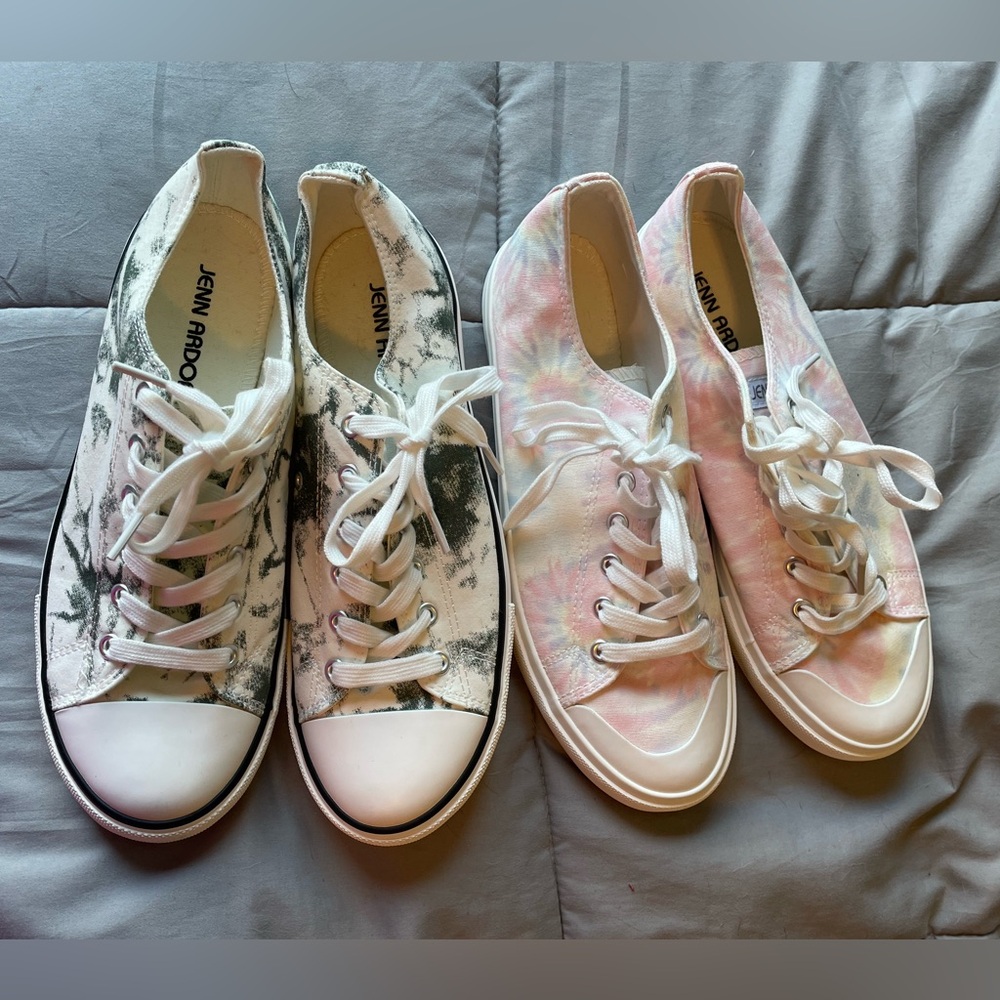 Jenn Ardor Women's Tie-Dye Sneakers - Black and Pink Size 10